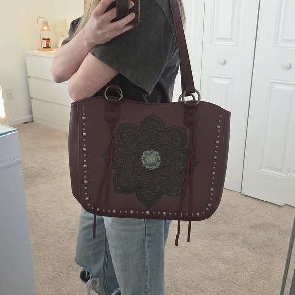Montana West Western Tooled Mandala Shoulder Bag